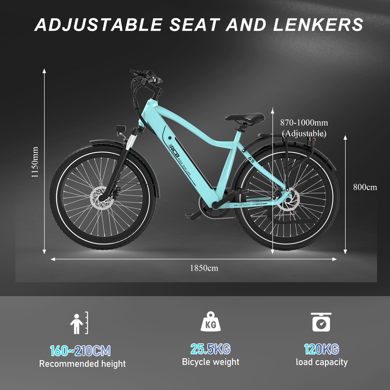 RCB G5 Elektrofahrrad für Erwachsene (RCB-App)&NFC E-BIKE)