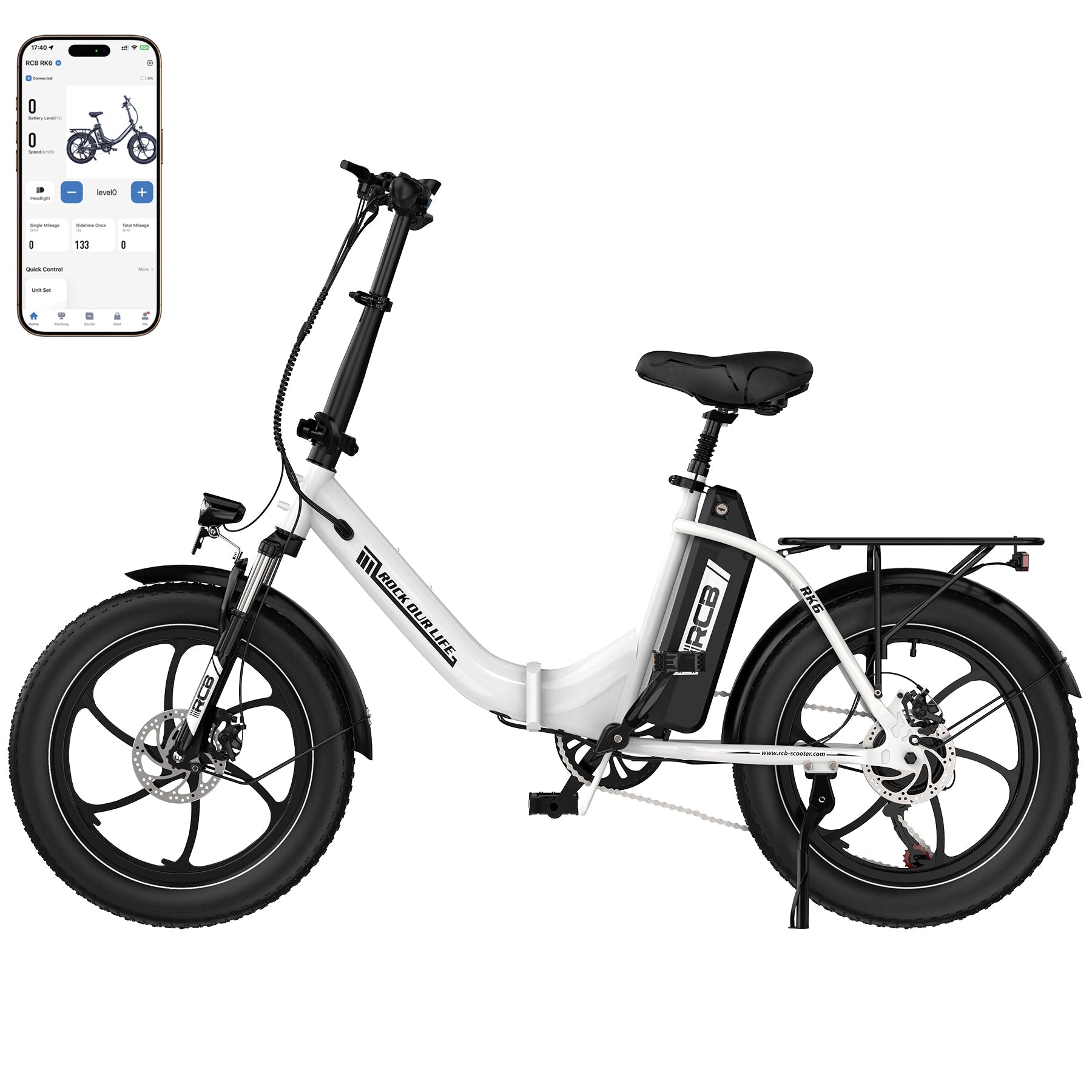 RCB RK6 Fat Tire Folding Electric Bicycle(RCB APP E BIKE)
