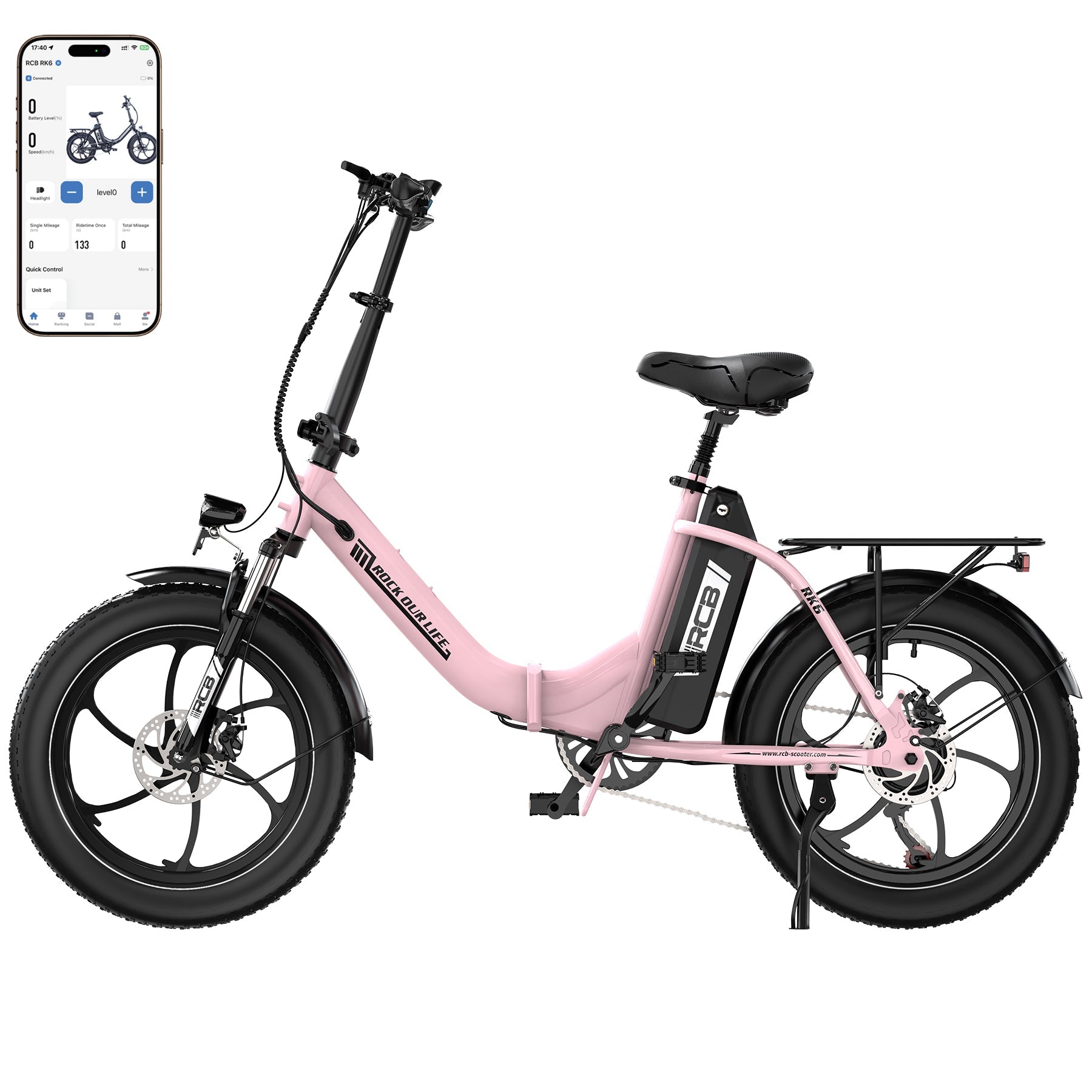 RCB RK6 Fat Tire Folding Electric Bicycle(RCB APP E BIKE)