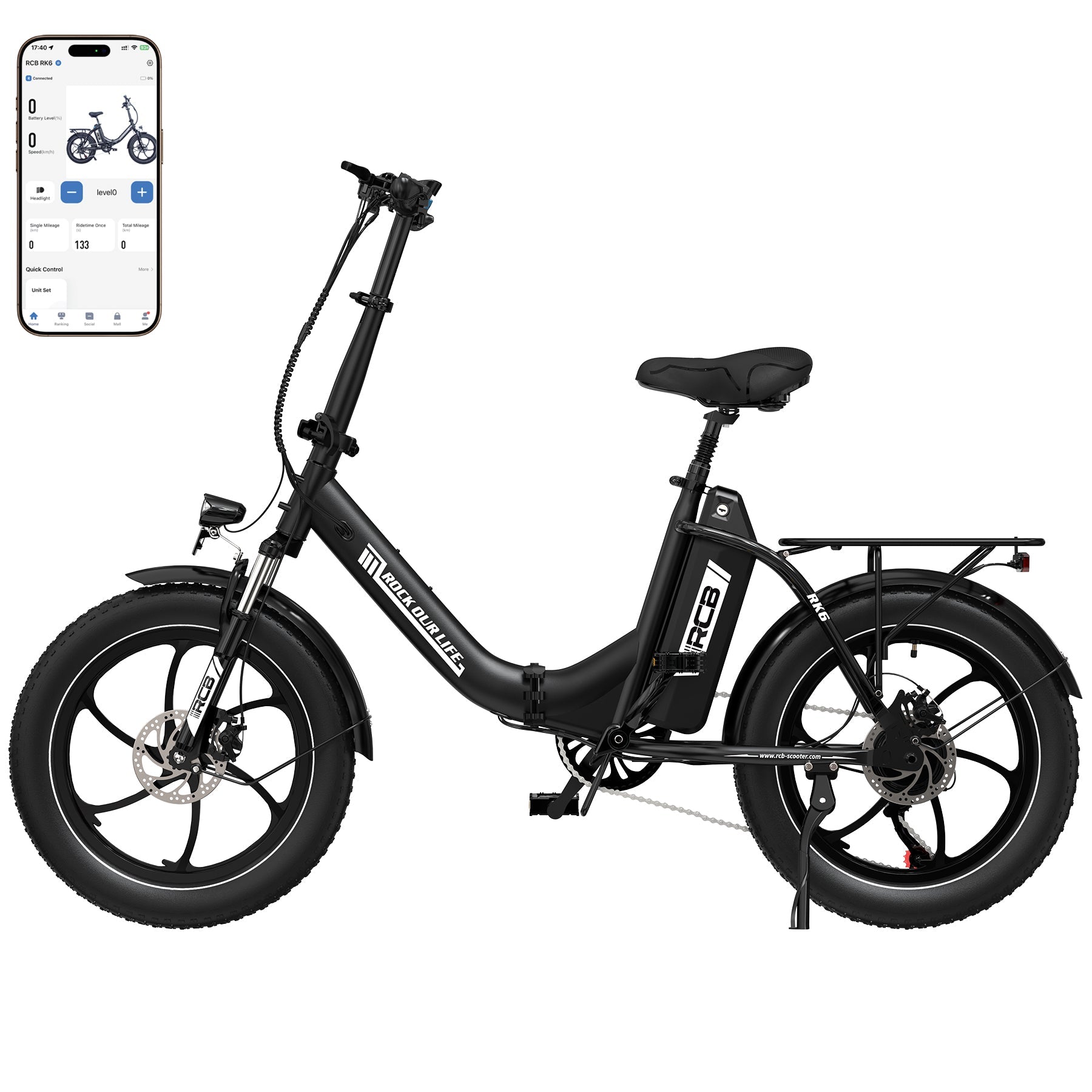 RCB RK6 Fat Tire Folding Electric Bicycle(RCB APP E BIKE)