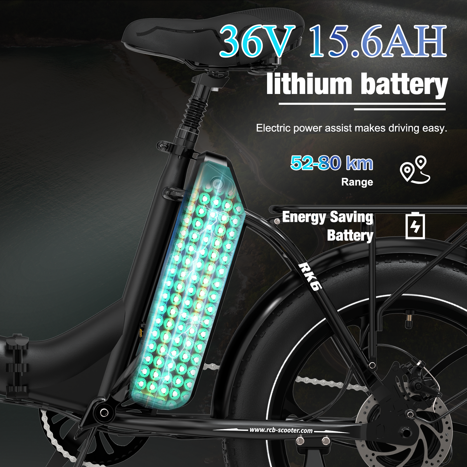 RCB RK6 Fat Tire Folding Electric Bicycle(RCB APP E BIKE)