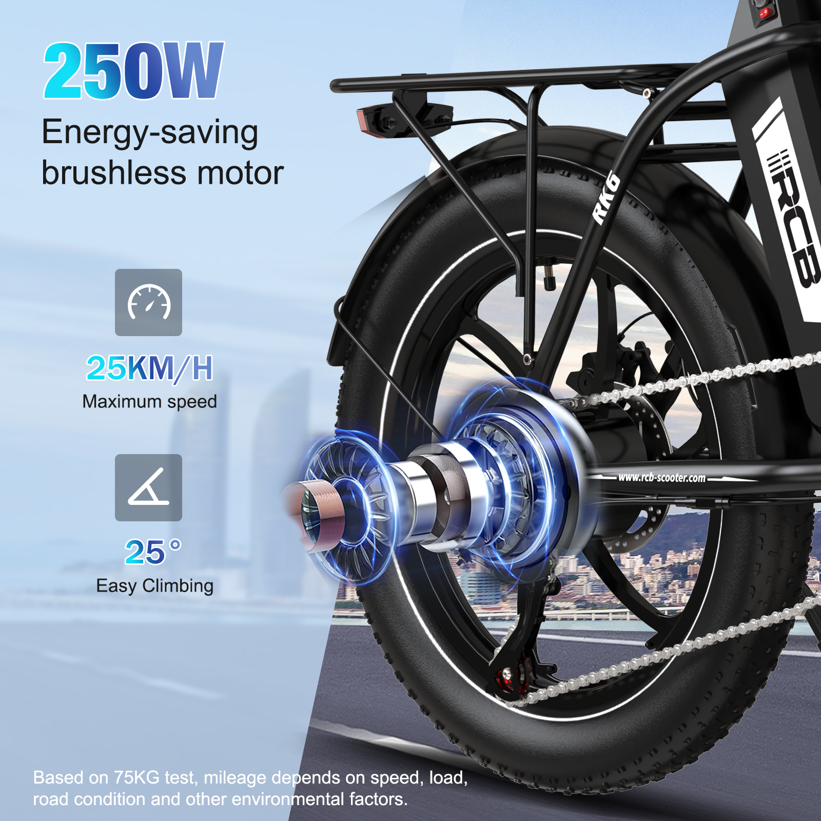 RCB RK6 Fat Tire Folding Electric Bicycle(RCB APP E BIKE)