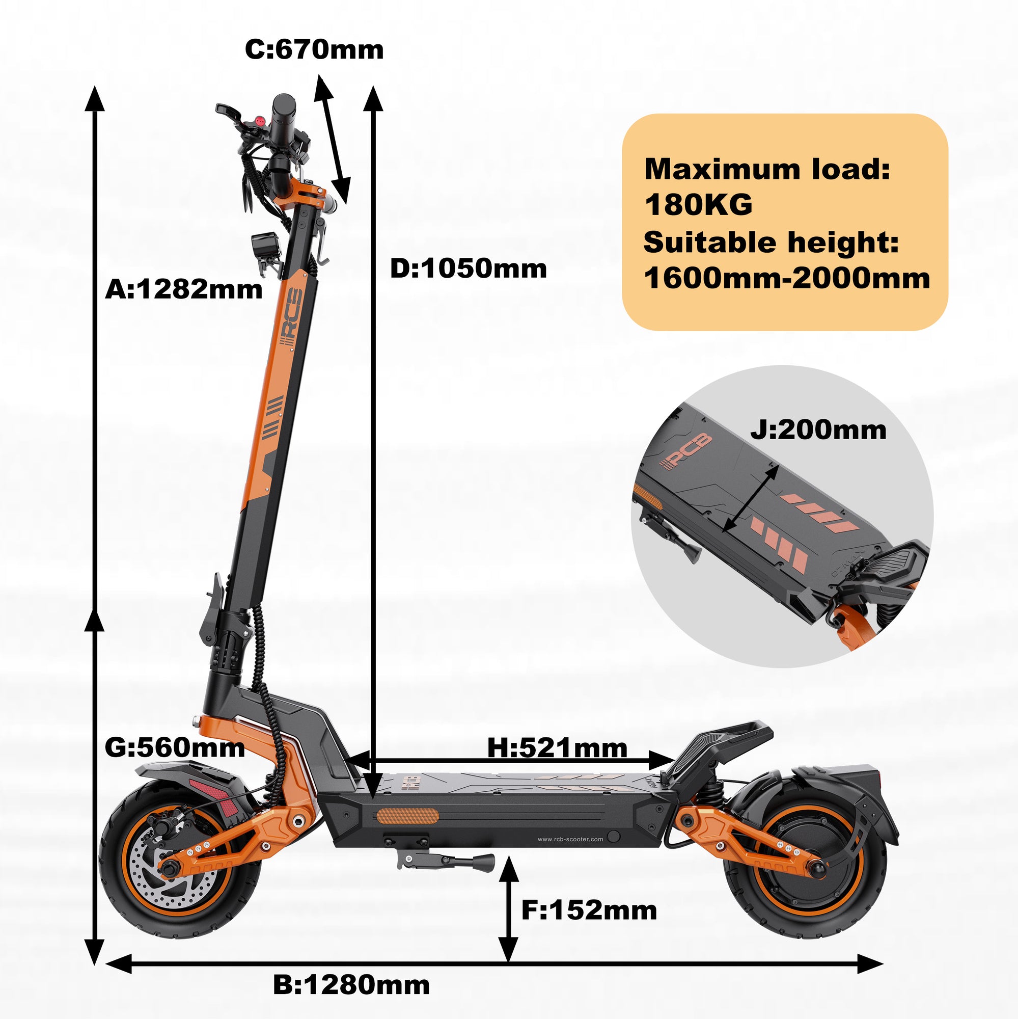 Technische Abmessungen des Fahrrads